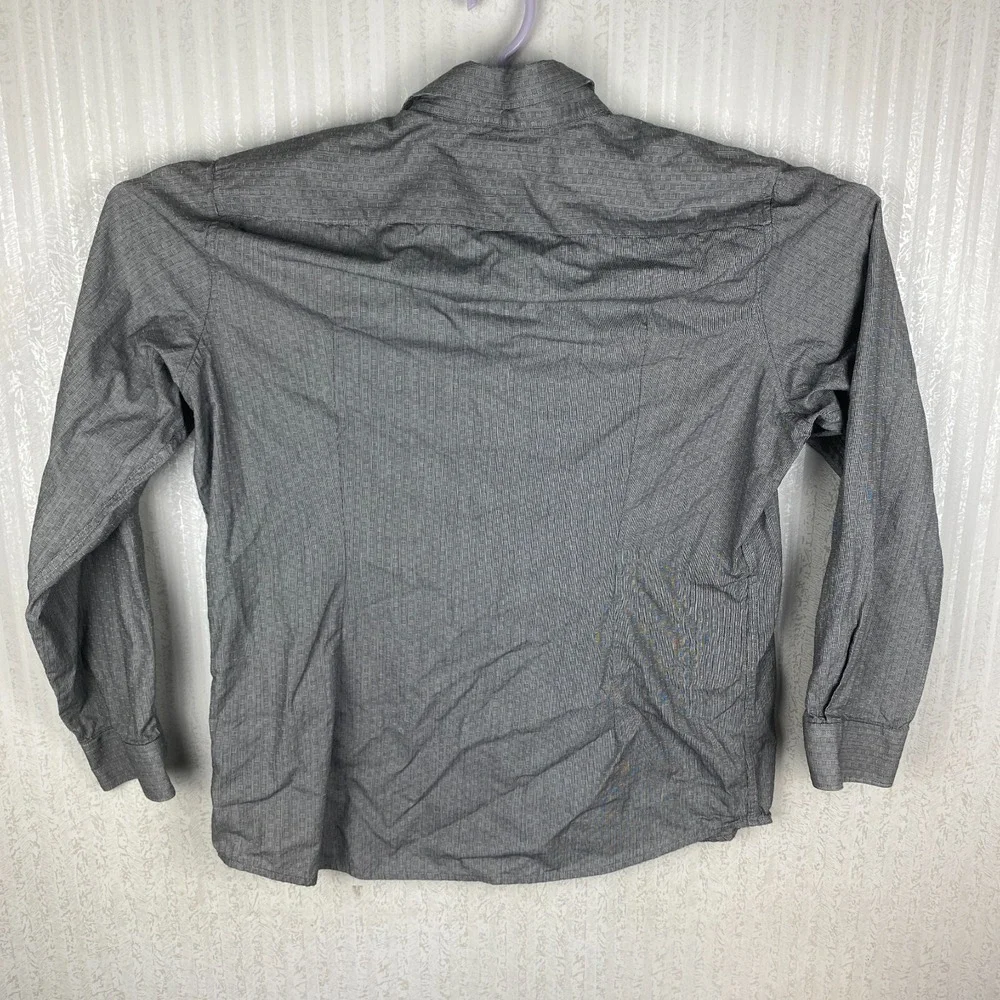 Marc Anthony Mens Gray Slim Fit Everyday Comfort Button Up Collared‎ Shirt Sz XL
